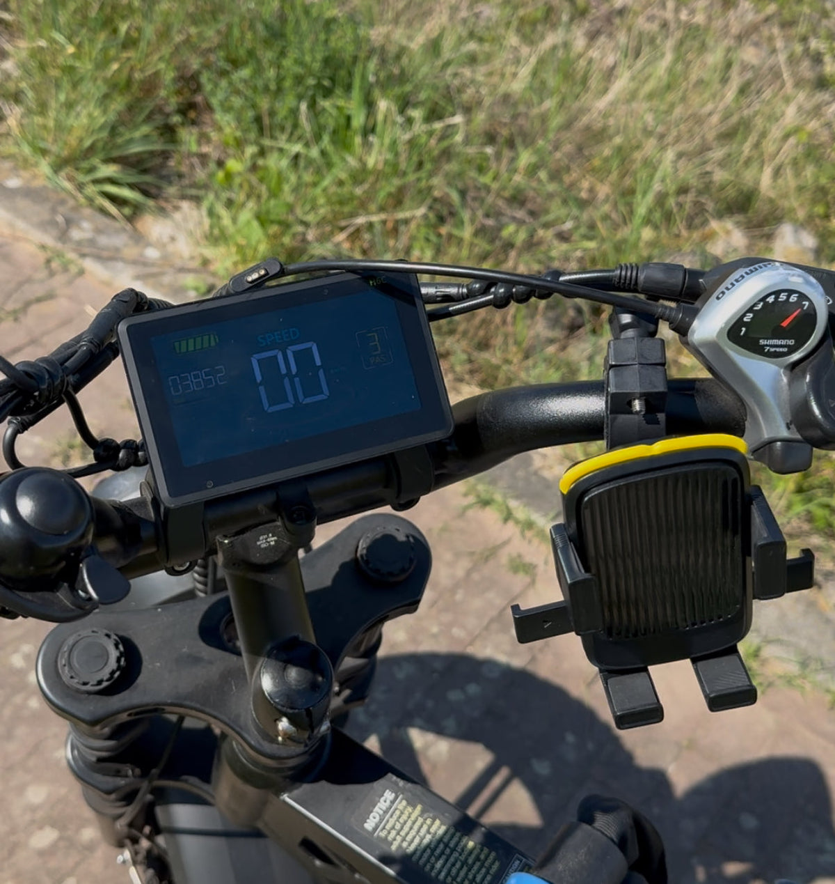 Support de téléphone sur guidon de fatbike – noir et jaune