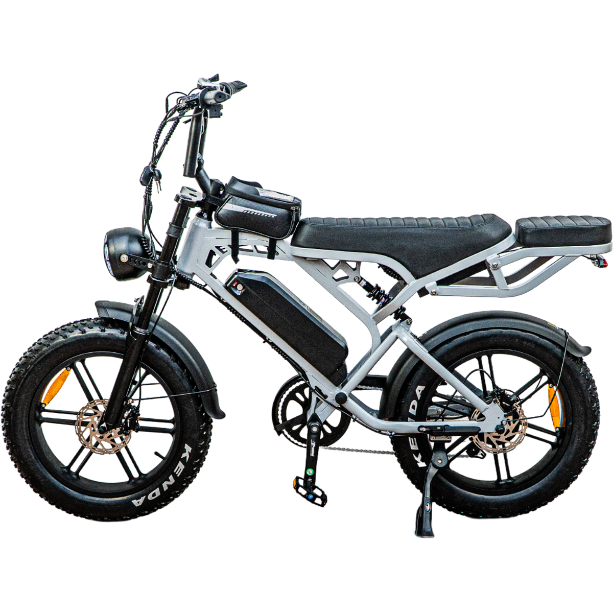 QMWheel V20 Pro fatbike in lichtgrijs, productfoto 3