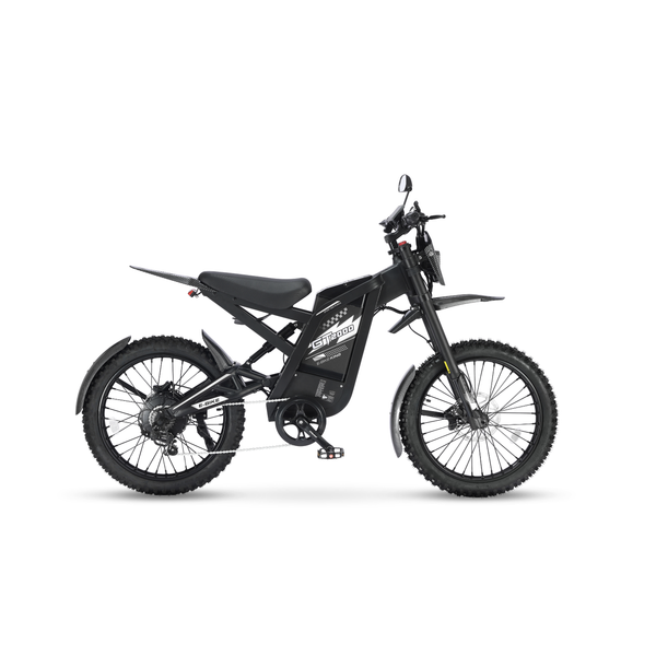Ouxi GT2000 fatbike in zwart, zijaanzicht
