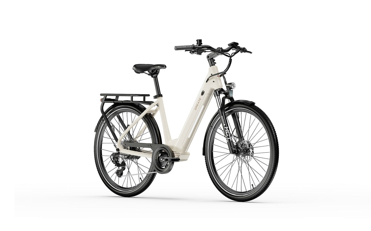 Qreate City Pro e-bike in crème, andere kant