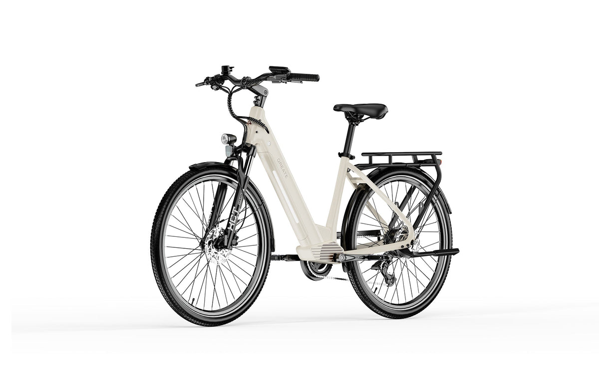 Qreate City Pro e-bike in crème, andere kant