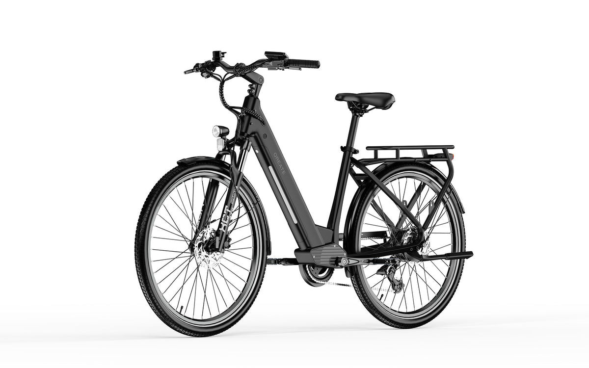 Qreate City Pro e-bike in zwart, andere kant