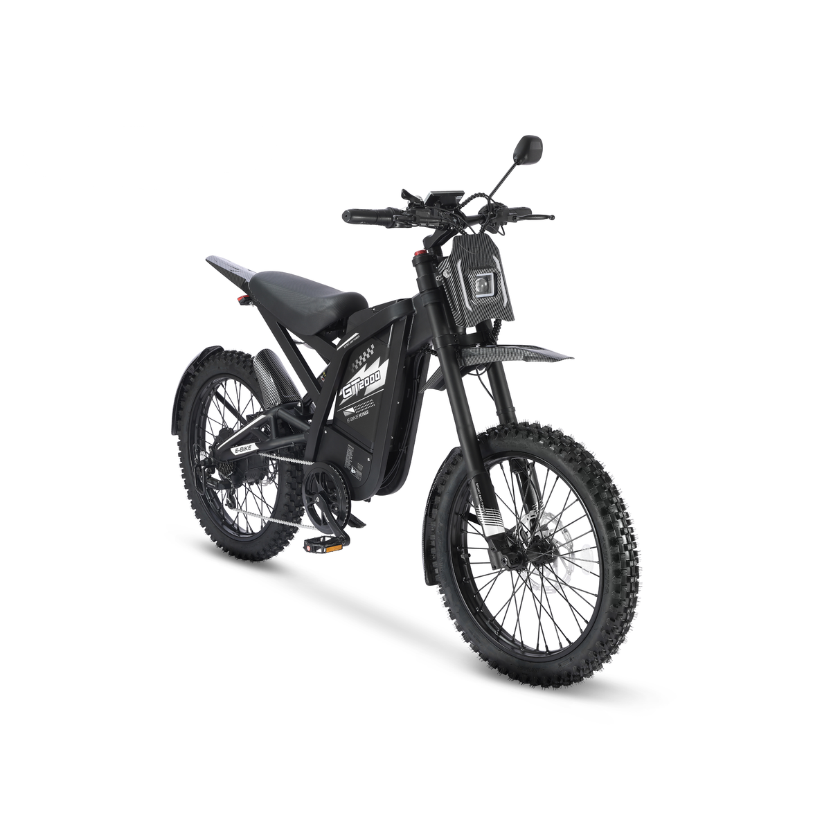 Ouxi GT2000 fatbike in zwart, schuin vooraanzicht