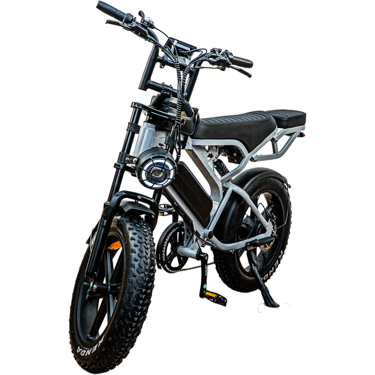 QMWheel V20 Pro fatbike in lichtgrijs, productfoto 2