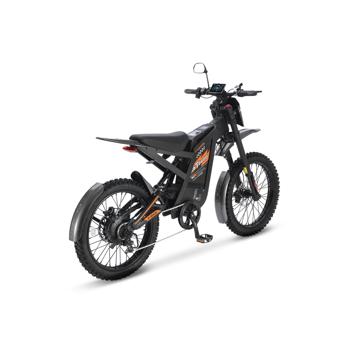 Ouxi GT2000 fatbike in oranje, schuin achteraanzicht
