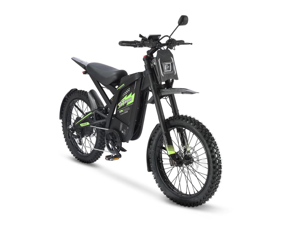 Fatbike Ouxi GT2000 2.0 en vert, vue avant trois quarts