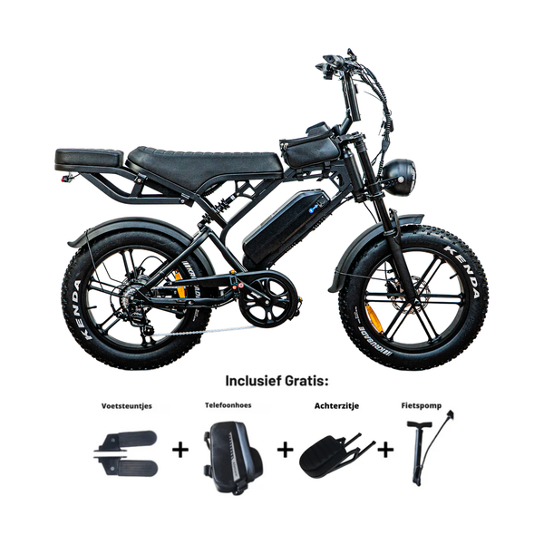 QMWheel V20 Pro fatbike in zwart, productfoto 1