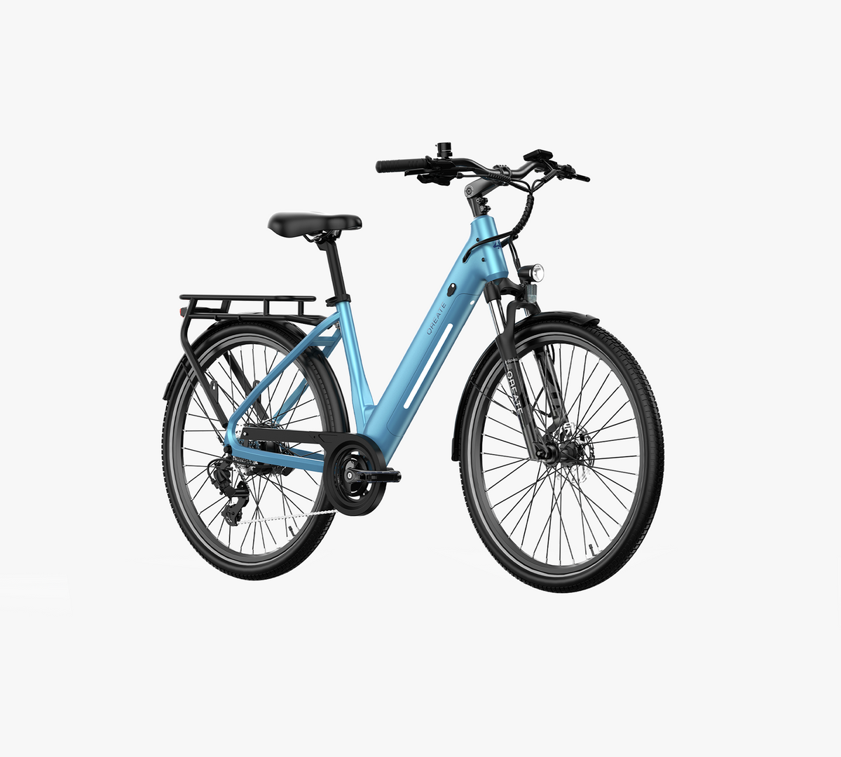 Qreate City Air e-bike in lichtblauw, andere kant