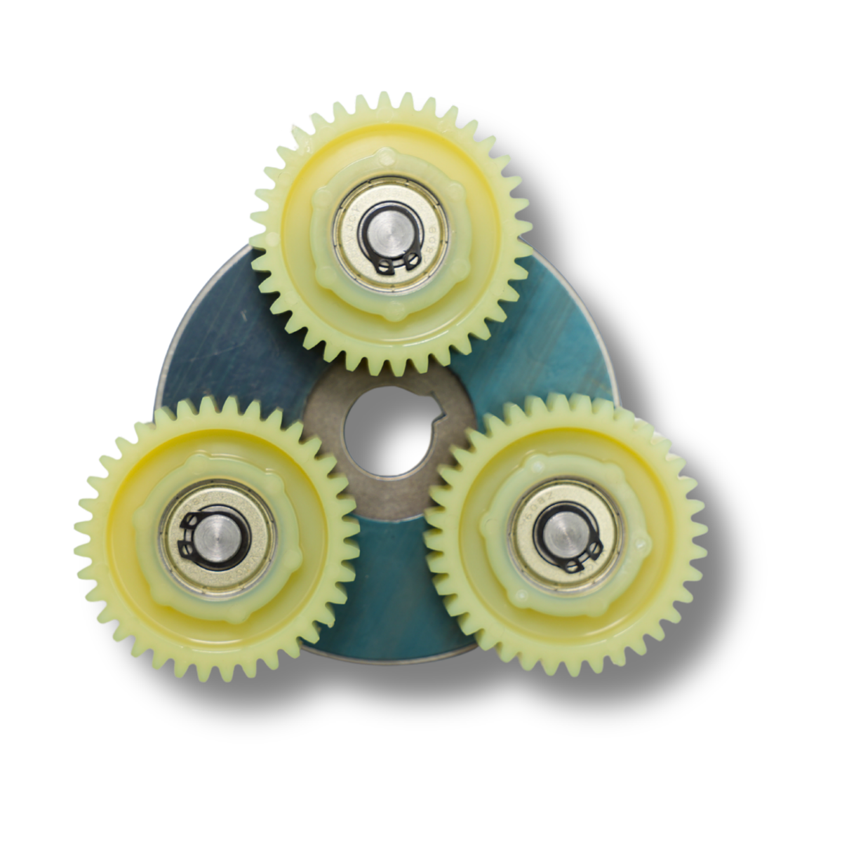 Motortandwielen Naafmotor Geel Nylon Blauwe Drager